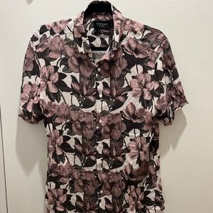 Topman button down shirt in floral print